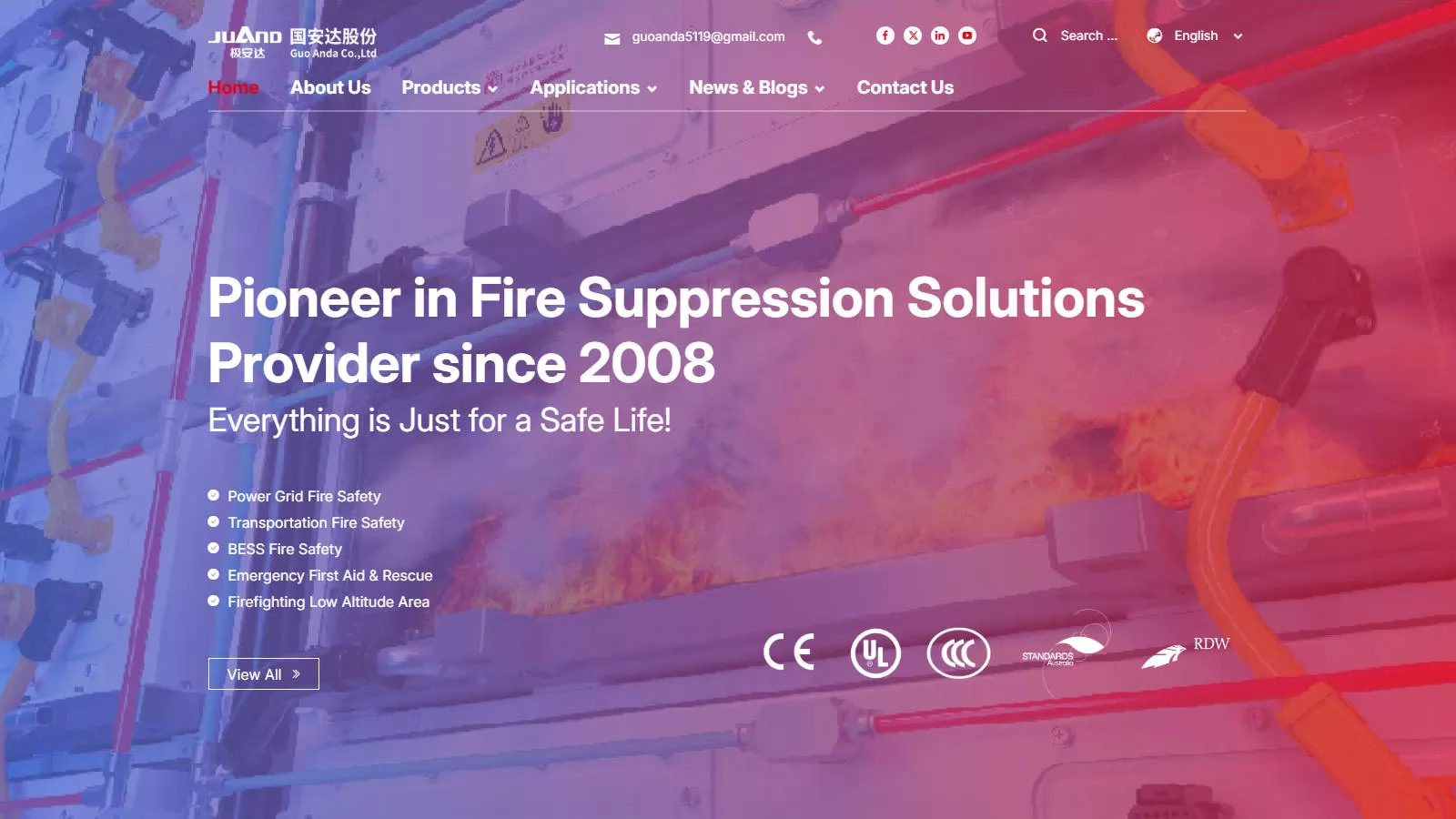 Guo Anda JUAND kitchen fire suppression system - intelligent industrial kitchen protection